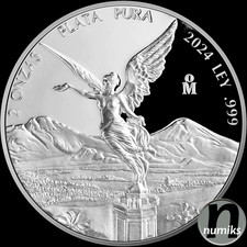 Libertad Siegesgöttin 2024 Mexiko - 2 Oz Silber PP Proof - in original Kapsel