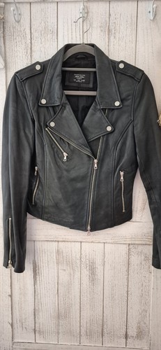 *ZARA*LEDERJACKE*SCHWARZ*BIKER