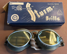 Alte Sturmbrille für Krad u Kraftfahrer im defektem Orginalkarton Waro ab 2WK
