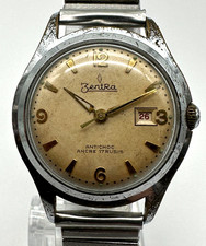 ZentRa Antichoc Ancre 17 Rubis - Datum - Vintage  Aufzugsuhr mit Flexband