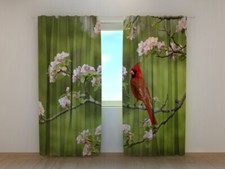 Fotogardine roter Vogel