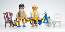 Playmobil Mann in Schlafanzug Fahrrad ohne Ständer Möbel Puppenhaus Nostalgie