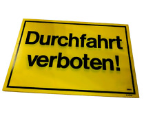 Hinweisschild Durchfahrt verboten!!   gelb eckig, BxH: 20x30 cm