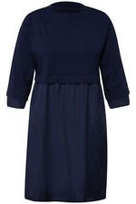 Ulla Popken Damen große Größen Midikleid Lagenoptik Taftrock Stehkragen