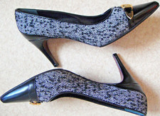 NEU ORIGINAL Klassik Pumps LOUIS VUITTON Gr.38 Leder-Stoff Schwarz NP930€