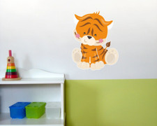 Samunshi Süßer Tiger Wandtattoo Wandaufkleber Kinderzimmer bunt  4 Größen