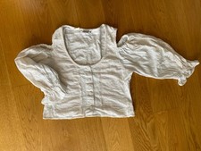 Trachtenbluse, Leinen, Gr. 40, Schulterfrei, Imperial Landhaus