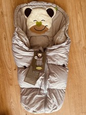 Odenwälder Babynest Mucki Fußsack grau gestreift mit Sack