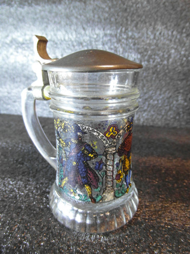 Schnapskrug mit zinndeckel - mit,