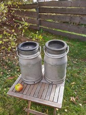 wunderschöne Alu-Milchkannen im Doppelpack | mit Deckel | 10 Liter | Gartendeko