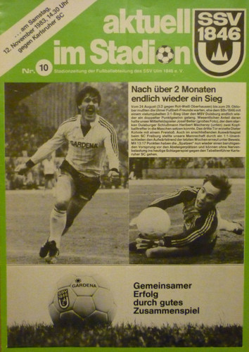 Stadionheft ssv ulm ksc - stadionheft,