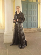 Gothic Kunstledermantel - von Hard Leather Stuff - Ledermantel Größe -M- (MA06)