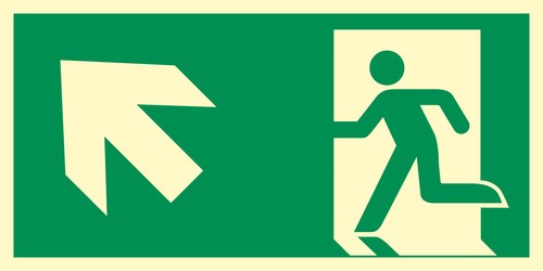 Rettungsweg links aufwärts