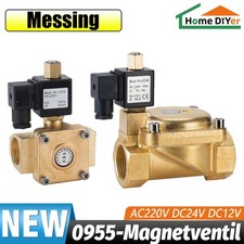 1/4" bis 2" 0955-Magnetventil Messing Luft Wasser Stromlos Geöffnet 12V 24V 220V