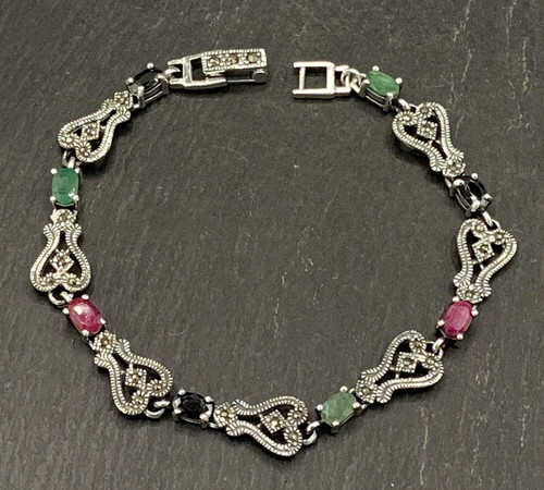 Armband smaragd rubin saphir - rubin,,