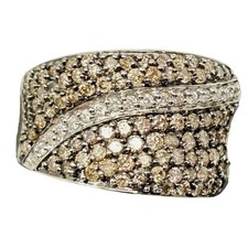 Brillantenbesetzer Ring mit Rauchdiamanten ca. 1 ct 14 K / 585 IV