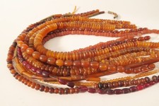 12 Stränge Hornperlen HO63 4-10mm Perlen horn beads Asien Braun Bernsteinfarben