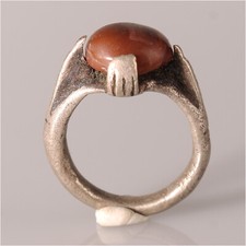 13532 Alter Tuareg Ring mit Karneol Silberlegierung Agadez Niger