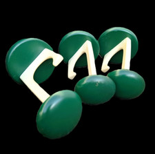 3 Garderobenhaken 70er Kleiderhaken Schönbuch grün weiß Metall space age