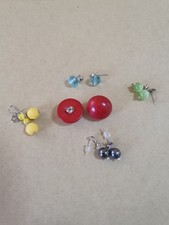 5 Paar Damen Ohrringe Katzenauge, Hämatit, Kristall, Holz, Neu