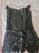 Lederoptik Spitzen Corsage 