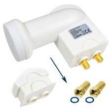  TWIN LNB Digital Full HDTV HD 3D LMB 2 Teilnehmer SAT Wetterschutz 0,1 dB SKY