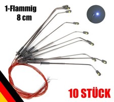10 Stück LED Straßenlampen H0 TT Peitschenleuchten 1-flammig 5-8cm 3V (L03)