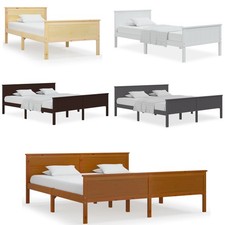 Holzbett Bettgestell Kiefer Massiv Bett Einzelbett Doppelbett (90-200)x200cm