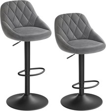 WOLTU Barhocker 2er Set, Barstuhl mit Lehne, höhenverstellbar drehbar,