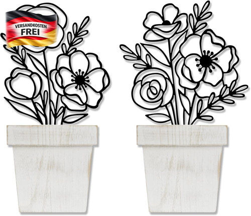 Metall blumen wanddeko - blumen,