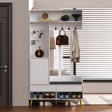 Flurgarderobe Garderoben-Set mit Sitzbank, 2 Schubladen,Schuhschrank Wandpaneel 