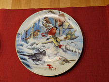 8 Wandteller "Vögel im Winter" von Ursula Band, Limitierte Auflage