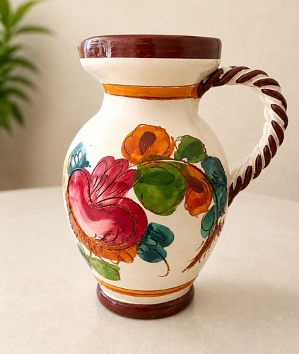 Handbemalter keramikkrug vase - handbemalter,