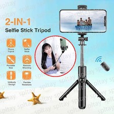 Tragbar Bluetooth Selfie Stick Stativ für Smartphone iPhone 15 14 13 12 Samsung