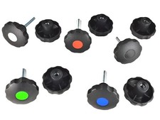 Ø50mm Sterngriff mit Schraube ODER Mutter Drehgriff Flügelgriff Knebel bunt