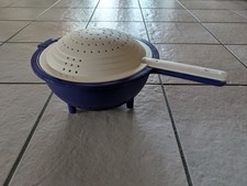 Tupperware, Saladin, Doppelsieb, blau/weiß, wie neu