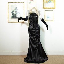 Vintage 1990er schwarz Satin