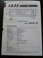 Original Service Manual  Akai Compact Disc Player CD-27,37
