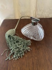 Vintage Parfumflasche Zerstäuberpumpe Kristall Glas Flacon Rarität Antik Kunst