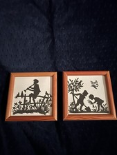 2 Scherenschnitte Ca. 1980