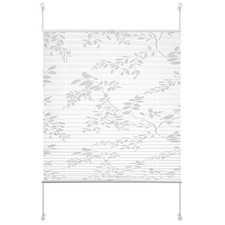 Plissee - weiß - floral -