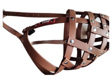 COLORI Leder Maulkorb Hund Braun