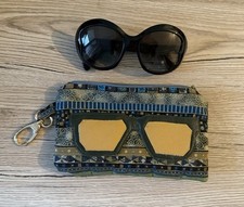 Brillenetui aus Ethnischem Stoff + Leder