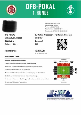 Sammlerticket dfb pokal - sammlerticket, sv