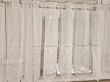 Scheibengardine Landhaus Shabby Chic creme hochwertige Spitze 22, 45 o. 60 cm H,