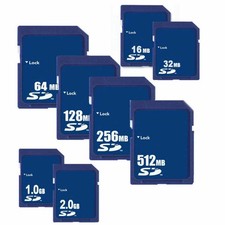 16MB 32MB 64MB 128MB 256MB 512MB 1GB 2GB SD Secure Digital Flash Speicherkarte