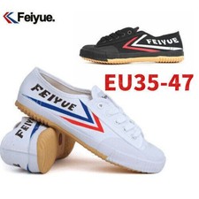 Weiß / Schwarz Feiyue Schuhe für Kung Fu Wushu Kampfkunst Tai Chi Canvas Sneaker