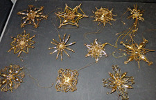 Gablonzer Christbaumschmuck echt 13 Teile Handarbeit Metall+Glasperlen 8-12cm