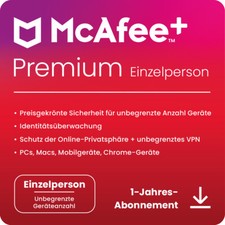 McAfee PREMIUM IndividualSecurity / 1 User / Unlimit-Geräte / 1 Jahr / KEY (ESD)