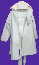 Zipfel Kaputzen Mantel °Ideal Mittelalter° Ecru Materielmix Kordel Überwurf